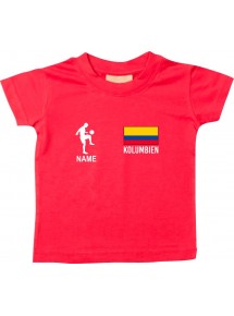 Kinder T-Shirt Fussballshirt Kolumbien mit Ihrem Wunschnamen bedruckt,