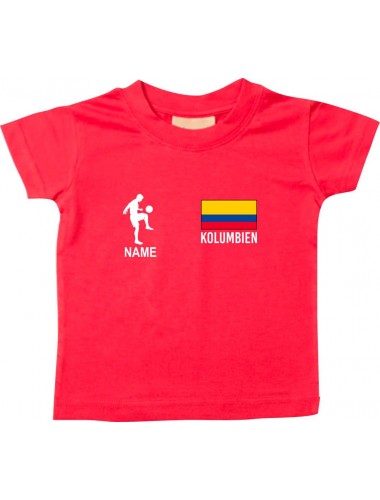 Kinder T-Shirt Fussballshirt Kolumbien mit Ihrem Wunschnamen bedruckt,