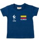 Kinder T-Shirt Fussballshirt Kolumbien mit Ihrem Wunschnamen bedruckt, navy, 0-6 Monate