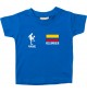 Kinder T-Shirt Fussballshirt Kolumbien mit Ihrem Wunschnamen bedruckt, royal, 0-6 Monate