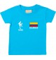 Kinder T-Shirt Fussballshirt Kolumbien mit Ihrem Wunschnamen bedruckt, tuerkis, 0-6 Monate