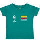 Kinder T-Shirt Fussballshirt Kolumbien mit Ihrem Wunschnamen bedruckt, jade, 0-6 Monate