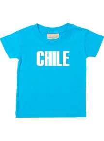 Baby Kids T-Shirt Fußball Ländershirt Chile, tuerkis, 0-6 Monate