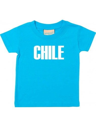 Baby Kids T-Shirt Fußball Ländershirt Chile, tuerkis, 0-6 Monate