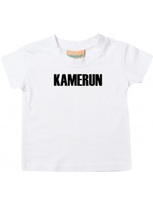 Baby Kids T-Shirt Fußball Ländershirt Kamerun, weiss, 0-6 Monate