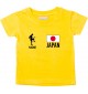Kinder T-Shirt Fussballshirt Japan mit Ihrem Wunschnamen bedruckt, gelb, 0-6 Monate