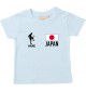 Kinder T-Shirt Fussballshirt Japan mit Ihrem Wunschnamen bedruckt, hellblau, 0-6 Monate