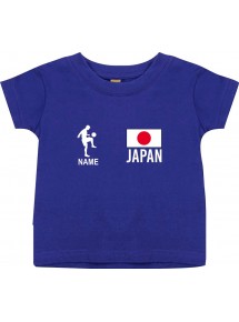 Kinder T-Shirt Fussballshirt Japan mit Ihrem Wunschnamen bedruckt, lila, 0-6 Monate