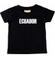 Baby Kids T-Shirt Fußball Ländershirt Ecuador, schwarz, 0-6 Monate