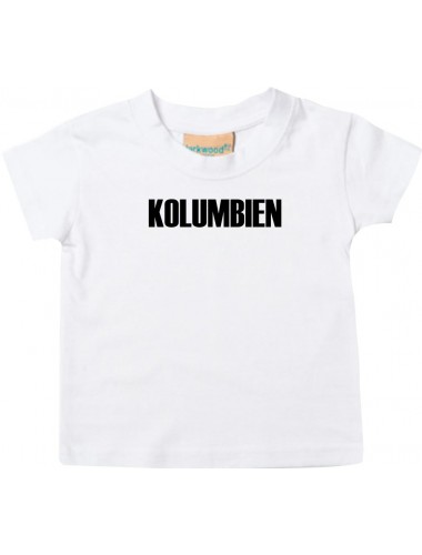 Baby Kids T-Shirt Fußball Ländershirt Kolumbien, weiss, 0-6 Monate