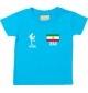 Kinder T-Shirt Fussballshirt Iran mit Ihrem Wunschnamen bedruckt, tuerkis, 0-6 Monate