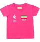 Kinder T-Shirt Fussballshirt Iran mit Ihrem Wunschnamen bedruckt, pink, 0-6 Monate