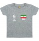 Kinder T-Shirt Fussballshirt Iran mit Ihrem Wunschnamen bedruckt, grau, 0-6 Monate