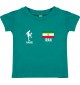 Kinder T-Shirt Fussballshirt Iran mit Ihrem Wunschnamen bedruckt, jade, 0-6 Monate