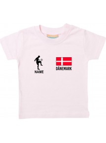 Kinder T-Shirt Fussballshirt Dänemark mit Ihrem Wunschnamen bedruckt,