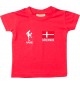 Kinder T-Shirt Fussballshirt Dänemark mit Ihrem Wunschnamen bedruckt, rot, 0-6 Monate