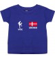 Kinder T-Shirt Fussballshirt Dänemark mit Ihrem Wunschnamen bedruckt, lila, 0-6 Monate