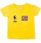 Kinder T-Shirt Fussballshirt Costa Rica mit Ihrem Wunschnamen bedruckt, gelb, 0-6 Monate