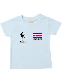 Kinder T-Shirt Fussballshirt Costa Rica mit Ihrem Wunschnamen bedruckt, hellblau, 0-6 Monate