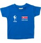 Kinder T-Shirt Fussballshirt Costa Rica mit Ihrem Wunschnamen bedruckt, royal, 0-6 Monate