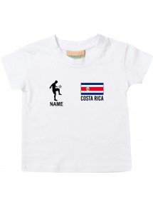 Kinder T-Shirt Fussballshirt Costa Rica mit Ihrem Wunschnamen bedruckt, weiss, 0-6 Monate