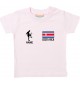 Kinder T-Shirt Fussballshirt Costa Rica mit Ihrem Wunschnamen bedruckt, rosa, 0-6 Monate