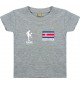 Kinder T-Shirt Fussballshirt Costa Rica mit Ihrem Wunschnamen bedruckt, grau, 0-6 Monate