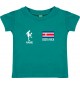 Kinder T-Shirt Fussballshirt Costa Rica mit Ihrem Wunschnamen bedruckt, jade, 0-6 Monate