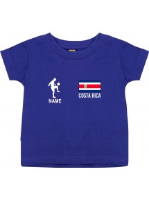 Kinder T-Shirt Fussballshirt Costa Rica mit Ihrem Wunschnamen bedruckt, lila, 0-6 Monate