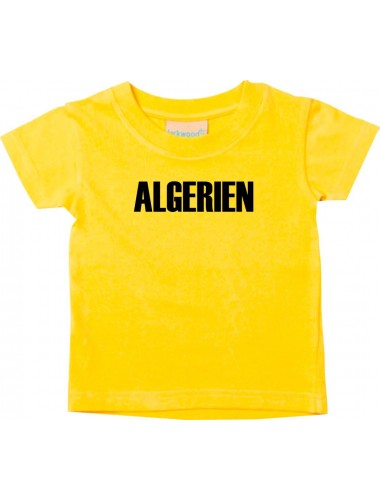 Baby Kids T-Shirt Fußball Ländershirt Algerien, gelb, 0-6 Monate