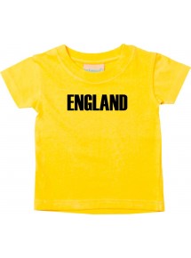 Baby Kids T-Shirt Fußball Ländershirt England, gelb, 0-6 Monate