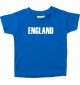 Baby Kids T-Shirt Fußball Ländershirt England, royal, 0-6 Monate