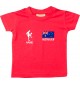 Kinder T-Shirt Fussballshirt Australien mit Ihrem Wunschnamen bedruckt, rot, 0-6 Monate