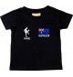 Kinder T-Shirt Fussballshirt Australien mit Ihrem Wunschnamen bedruckt, schwarz, 0-6 Monate