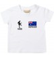 Kinder T-Shirt Fussballshirt Australien mit Ihrem Wunschnamen bedruckt, weiss, 0-6 Monate