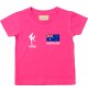 Kinder T-Shirt Fussballshirt Australien mit Ihrem Wunschnamen bedruckt, pink, 0-6 Monate