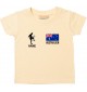Kinder T-Shirt Fussballshirt Australien mit Ihrem Wunschnamen bedruckt, hellgelb, 0-6 Monate