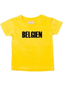 Baby Kids T-Shirt Fußball Ländershirt Belgien, gelb, 0-6 Monate