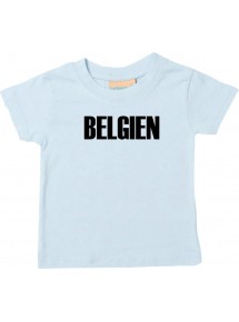 Baby Kids T-Shirt Fußball Ländershirt Belgien, hellblau, 0-6 Monate