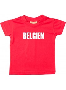 Baby Kids T-Shirt Fußball Ländershirt Belgien, rot, 0-6 Monate
