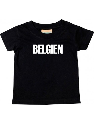 Baby Kids T-Shirt Fußball Ländershirt Belgien, schwarz, 0-6 Monate
