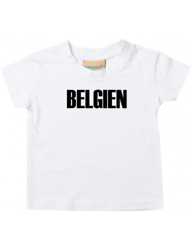 Baby Kids T-Shirt Fußball Ländershirt Belgien, weiss, 0-6 Monate
