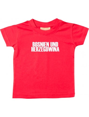 Baby Kids T-Shirt Fußball Ländershirt Bosnien und Herzegowina, rot, 0-6 Monate