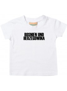 Baby Kids T-Shirt Fußball Ländershirt Bosnien und Herzegowina, weiss, 0-6 Monate