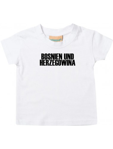 Baby Kids T-Shirt Fußball Ländershirt Bosnien und Herzegowina, weiss, 0-6 Monate