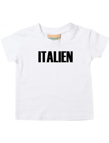 Baby Kids T-Shirt Fußball Ländershirt Italien, weiss, 0-6 Monate
