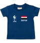 Kinder T-Shirt Fussballshirt Ägypten mit Ihrem Wunschnamen bedruckt, navy, 0-6 Monate