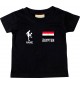 Kinder T-Shirt Fussballshirt Ägypten mit Ihrem Wunschnamen bedruckt, schwarz, 0-6 Monate