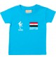 Kinder T-Shirt Fussballshirt Ägypten mit Ihrem Wunschnamen bedruckt, tuerkis, 0-6 Monate