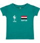 Kinder T-Shirt Fussballshirt Ägypten mit Ihrem Wunschnamen bedruckt, jade, 0-6 Monate